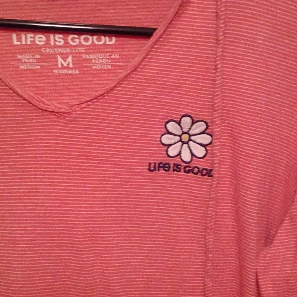 Life Is Good Crusher Lite Long Sleeve Hooded Embroidered Daisy Flower - Picture 2 of 3